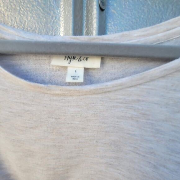 Style & Co Embellished Long Sleeve Lightweight Beige Top Size L - Picture 5 of 5